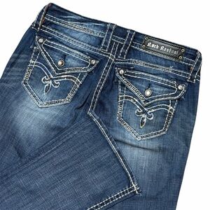 Rock Revival Luna Easy Boot Jeans Women’s Size 27 Jewel Sequins Buckle Exclusive